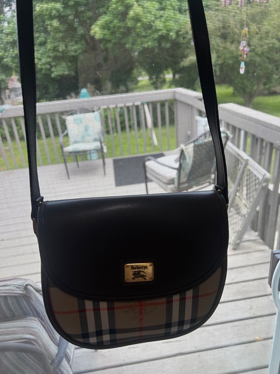 Burberry Handbags - Burberrys Brown Leather and Nova Check Crossbody Bag